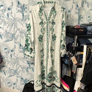 Elegant Green Floral Maxi Dress